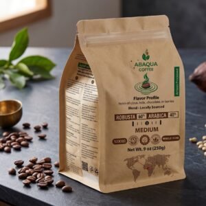 Roasted Coffee Whole Beans, Robusta 60% and Arabica 40%. Blended 250 G