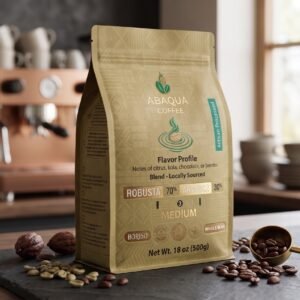 Roasted Coffee Whole Beans, Robusta 70% and Arabica 30%. Blended 500 G
