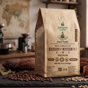 Roasted Coffee Ground, Robusta 70% and Arabica 30%. Blended 250 G